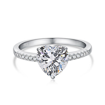 [Clover Jewelry]2.0 Carat Dazzling Lustrous Heart Cut Lover Ring