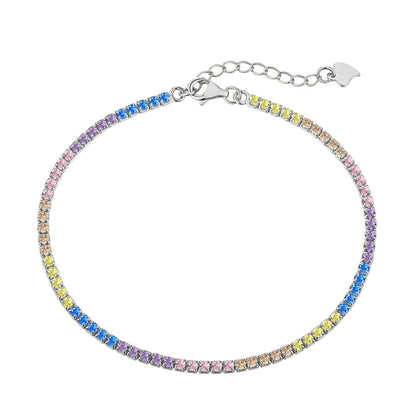 [Clover Jewelry]Dazzling Colorful Round Cut Daily Bracelet