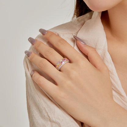 [Clover Jewelry]Radiant Colorful Radiant Cut Daily Ring