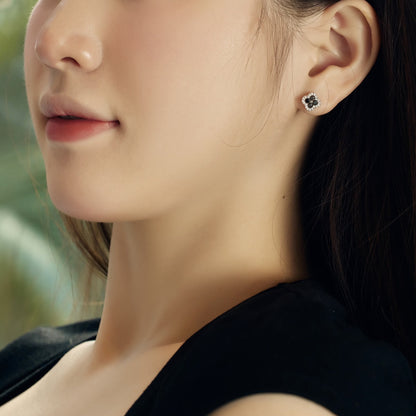 [Clover Jewelry]Four-Leaf Clover Flower Shaped Earrings