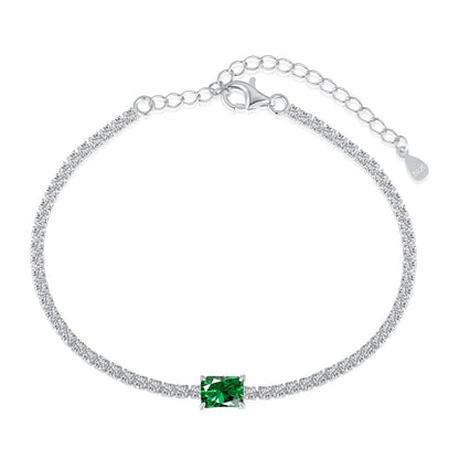 [Clover Jewelry]1.0 Carat Unique Emerald Cut Banquet Bracelet