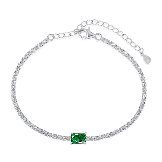 [Clover Jewelry]1.0 Carat Unique Emerald Cut Banquet Bracelet