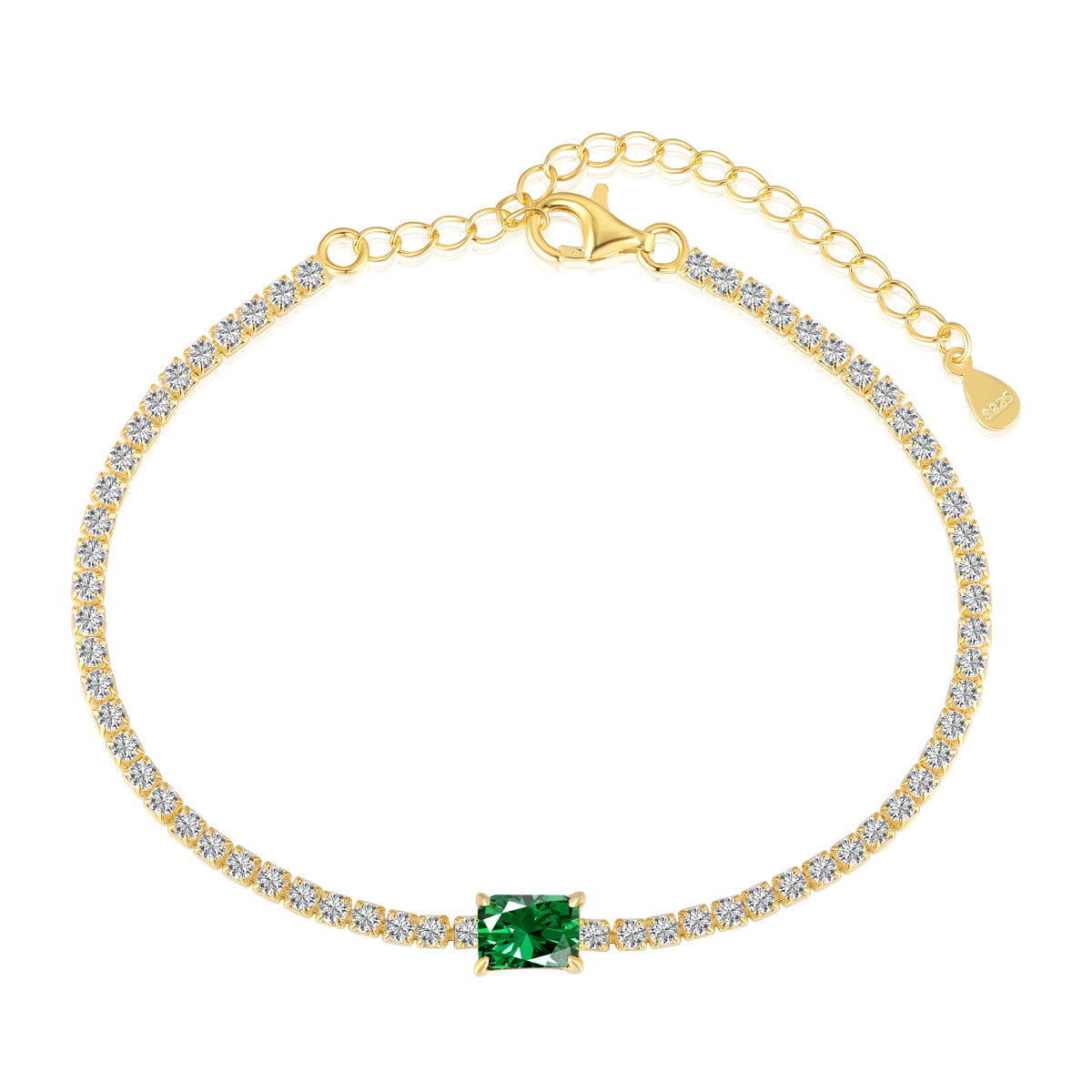 [Clover Jewelry]1.0 Carat Unique Emerald Cut Banquet Bracelet