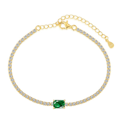 [Clover Jewelry]1.0 Carat Unique Emerald Cut Banquet Bracelet