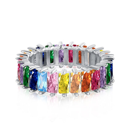 [Clover Jewelry]Unique Colorful Radiant Cut RIng