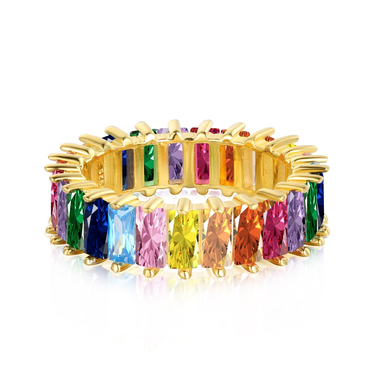 [Clover Jewelry]Unique Colorful Radiant Cut RIng