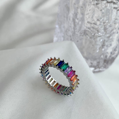 [Clover Jewelry]Unique Colorful Radiant Cut RIng