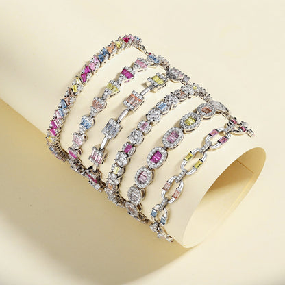 [Clover Jewelry]Dainty Charming Emerald Cut Daily Bracelet