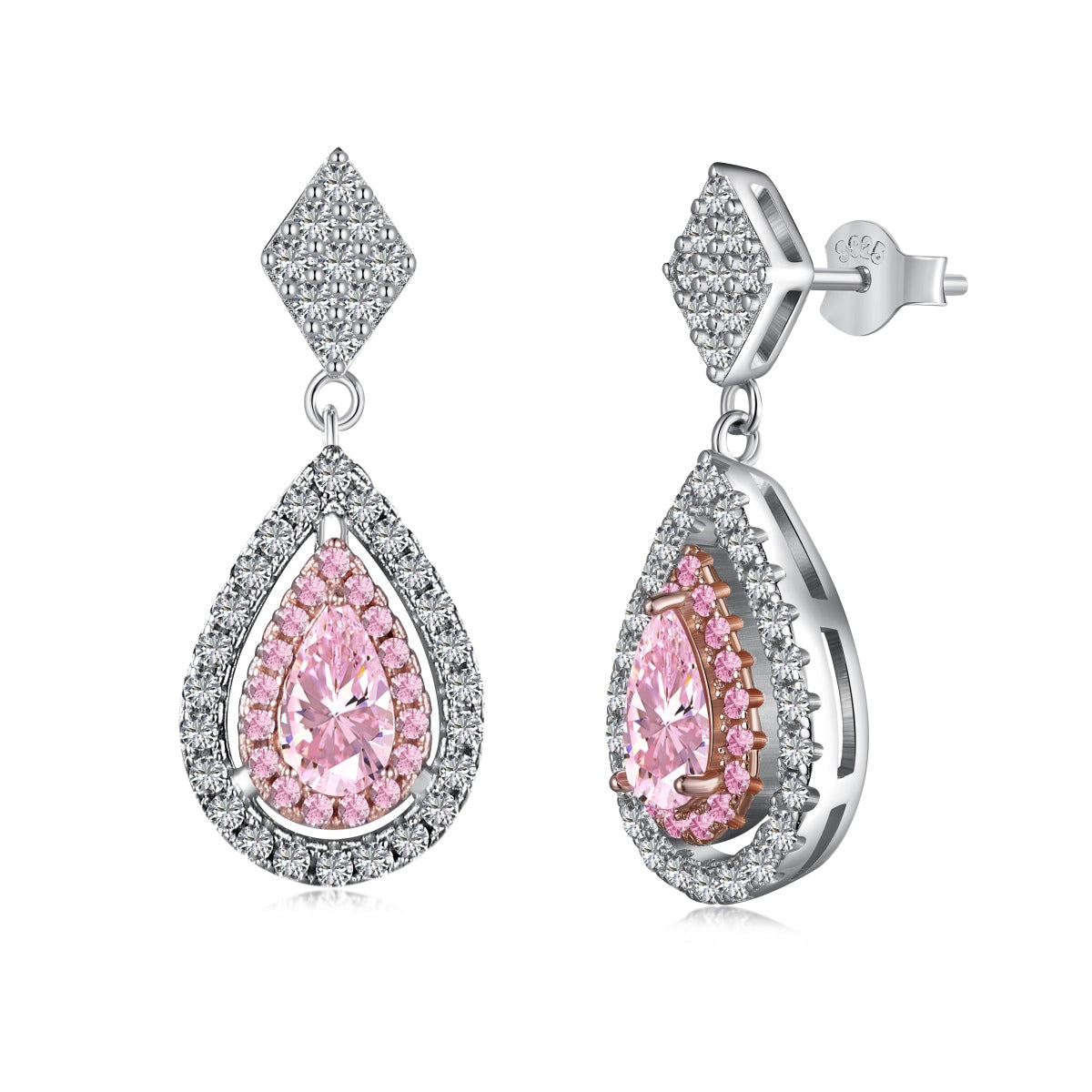 [Clover Jewelry]Ornate Delicate Water Drop Shape Banquet Earrings