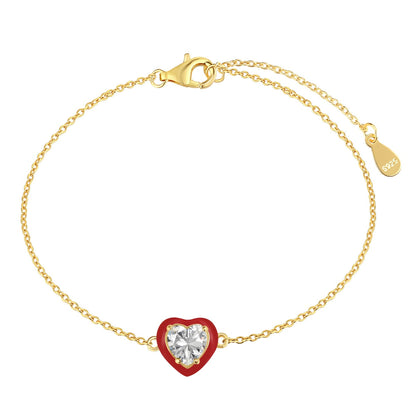 [Clover Jewelry]Sparkling Romantic Heart Shape Lover Bracelet