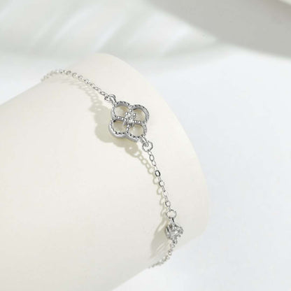 [Clover Jewelry]Delicate Four Leaf Clover Bracelet