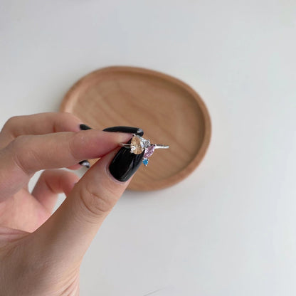 [Clover Jewelry]Radiant Colorful Multi Cut Daily Ring