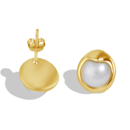 [Clover Jewelry]Dainty Bread Pearl Earrings