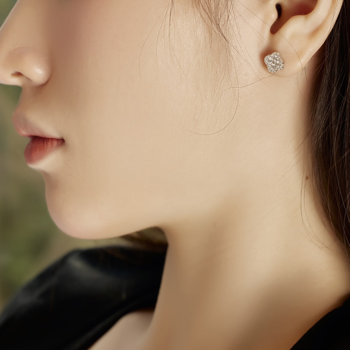 [Clover Jewelry]Four-Leaf Clover Flower Shaped Earrings