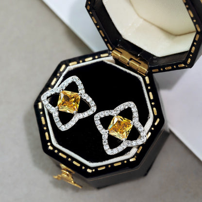 [Clover Jewelry]Elegant Star Shape Princess Cut Daily Earrings