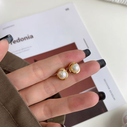 [Clover Jewelry]Dainty Bread Pearl Earrings