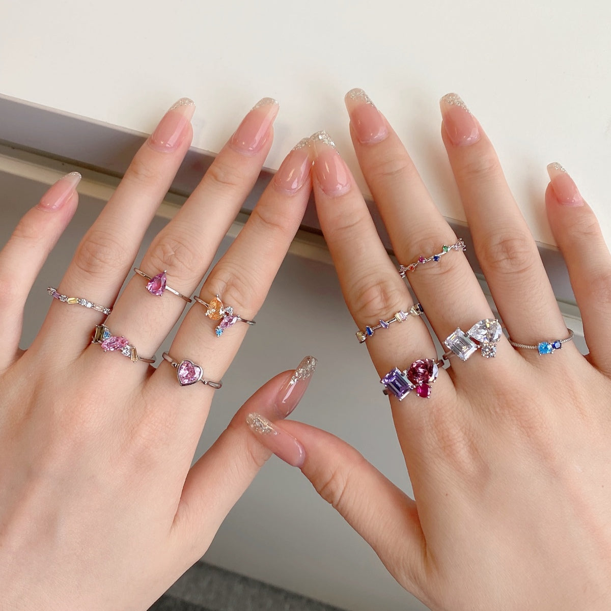 [Clover Jewelry]Radiant Colorful Multi Cut Daily Ring