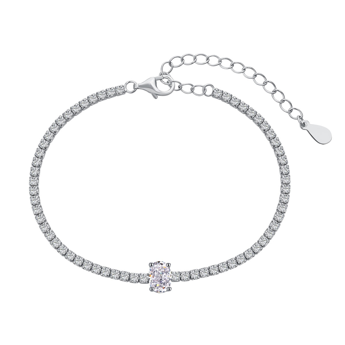 [Clover Jewelry]0.75 Carat Exquisite Oval Cut Daily Bracelet