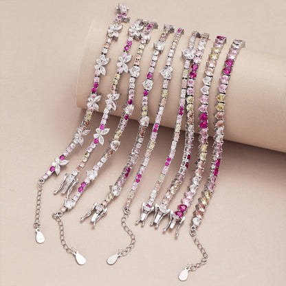 [Clover Jewelry]Romantic Heart Shape Round Cut Lover Bracelet