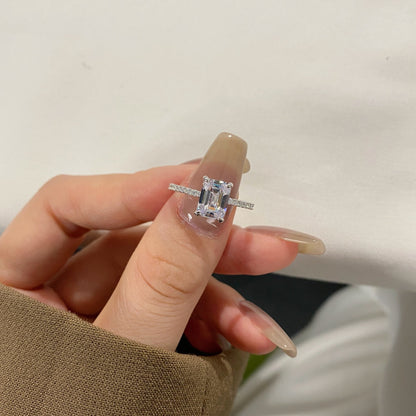 [Clover Jewelry]2.0 Carat Scintillating Ornate Radiant Cut Party Ring