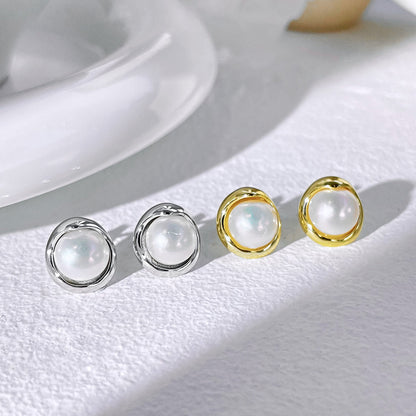 [Clover Jewelry]Dainty Bread Pearl Earrings