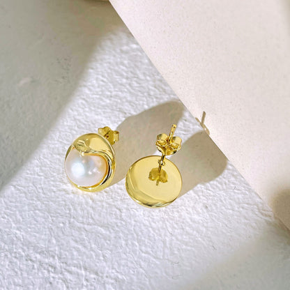 [Clover Jewelry]Dainty Bread Pearl Earrings