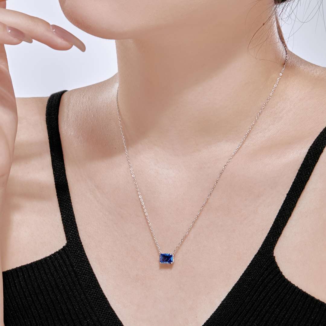 [Clover Jewelry]Luxurious Square Shape Colorful Necalack