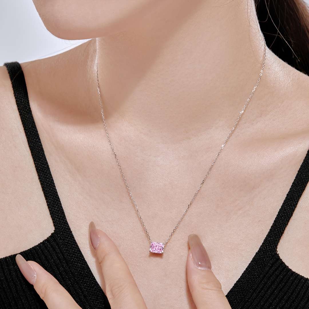 [Clover Jewelry]Luxurious Square Shape Colorful Necalack