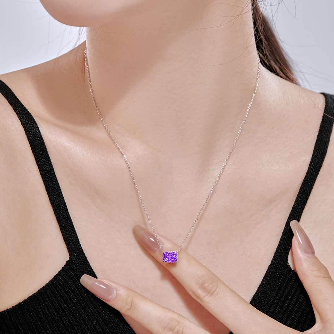 [Clover Jewelry]Luxurious Square Shape Colorful Necalack