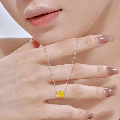 [Clover Jewelry]Luxurious Square Shape Colorful Necalack