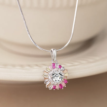 [Clover Jewelry]Charming Flower Colorful Necklace