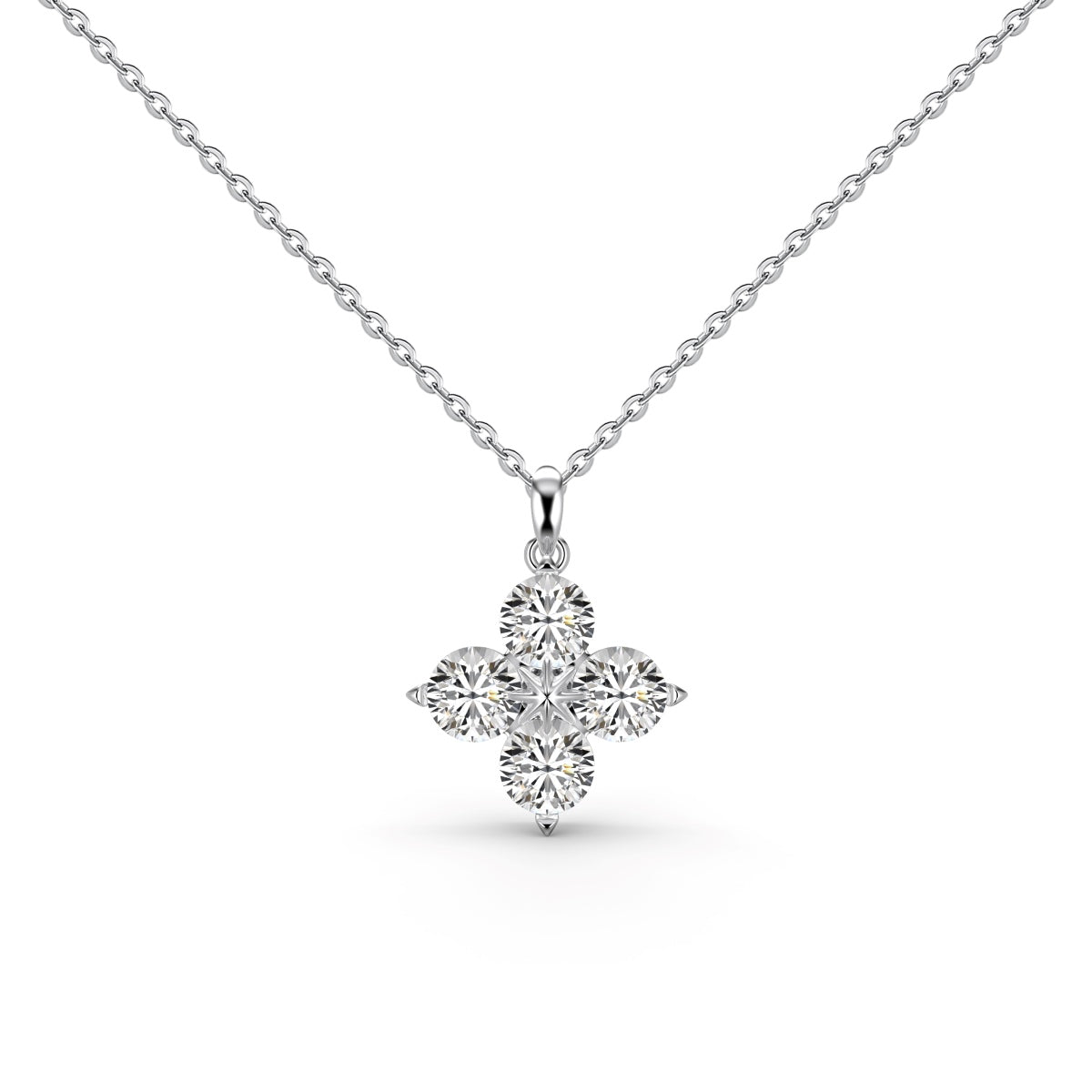 [Clover Jewelry]Four-Leaf Clover And Eight-Pointed Star Necklace