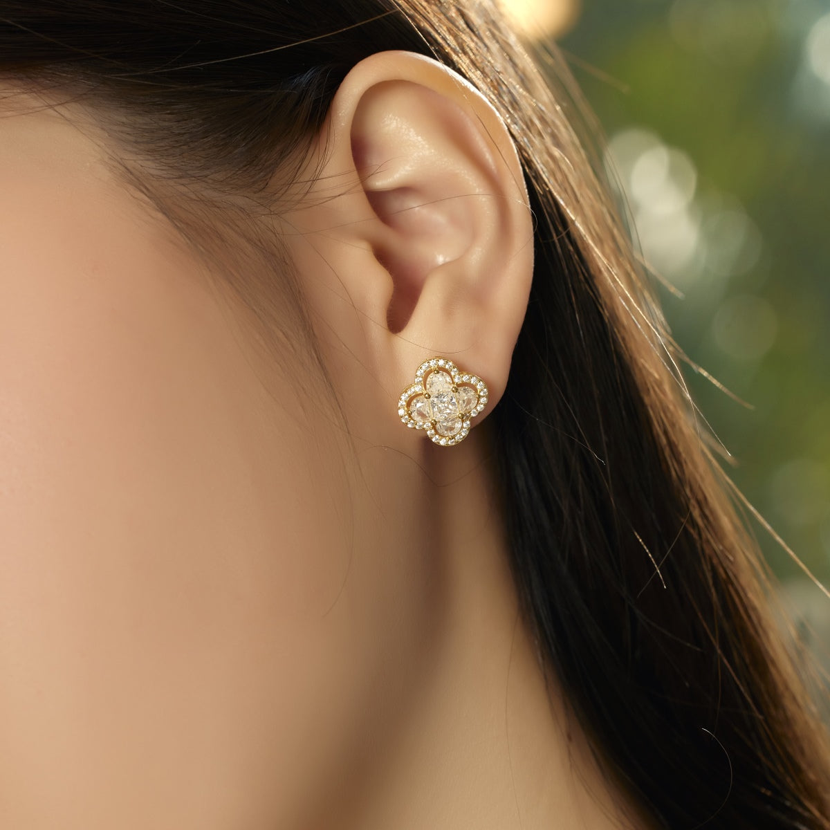 [Clover Jewelry]Lucky Four-Leaf Clover Exquisite Earrings