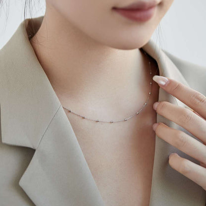 [Clover Jewelry]Small Bead Clavicle Chain Simple Necklace