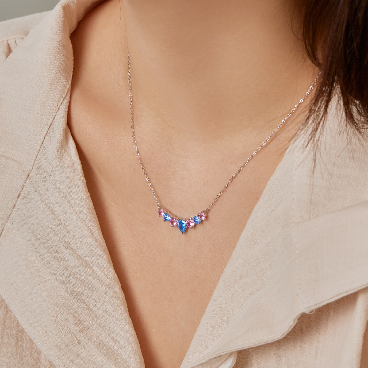 [Clover Jewelry]Dainty Colorful Heart Necklace