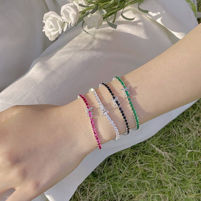 [Clover Jewelry]Radiant Colorful Round Cut Party Bracelet