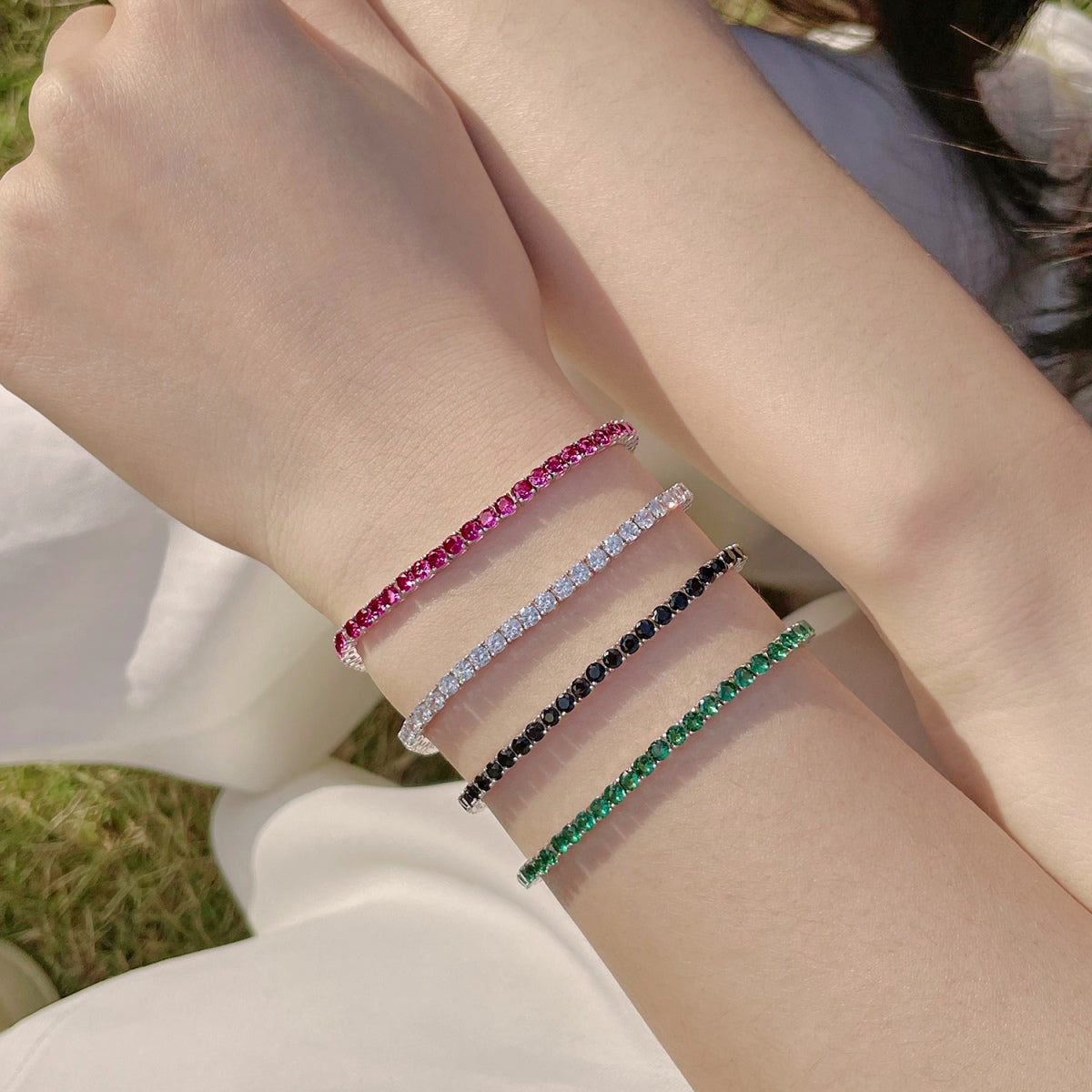 [Clover Jewelry]Radiant Colorful Round Cut Party Bracelet