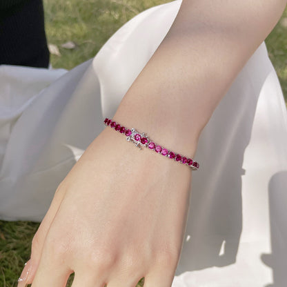 [Clover Jewelry]Radiant Colorful Round Cut Party Bracelet