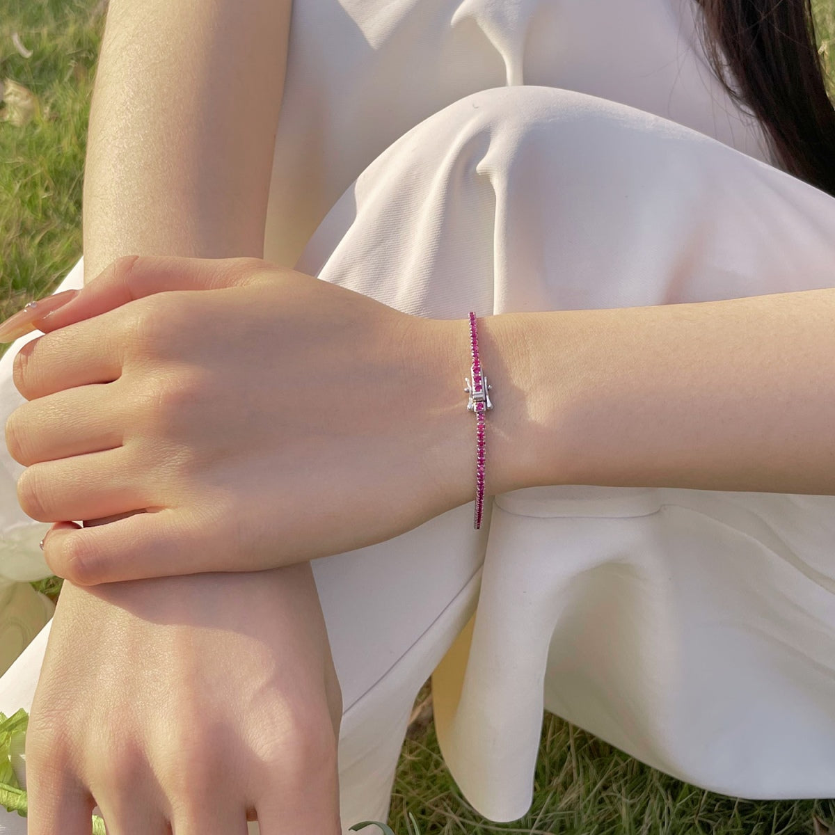 [Clover Jewelry]Radiant Colorful Round Cut Party Bracelet