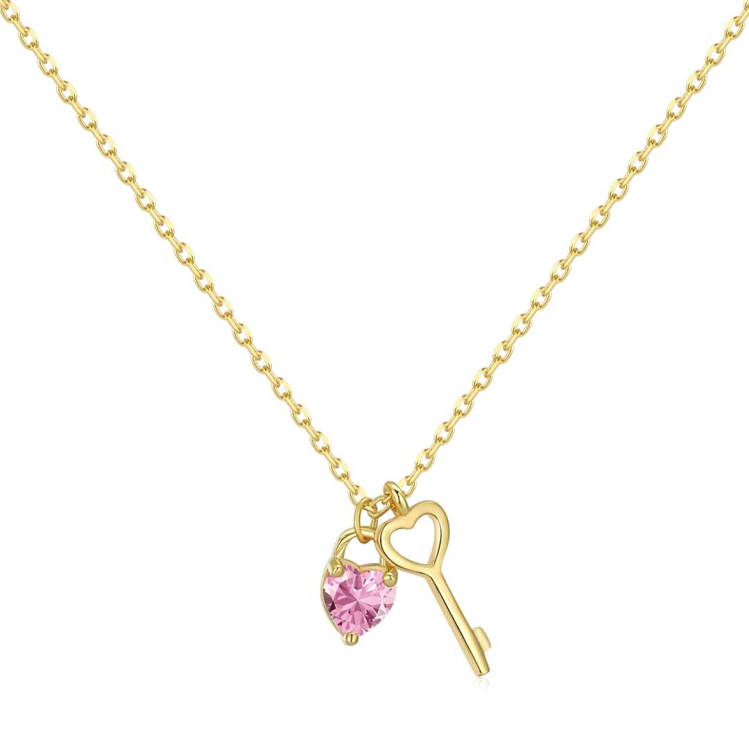 [Clover Jewelry]Unique Heart Shape Key Pendent Necklace