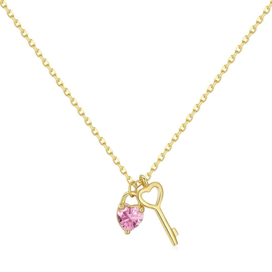 [Clover Jewelry]Unique Heart Shape Key Pendent Necklace