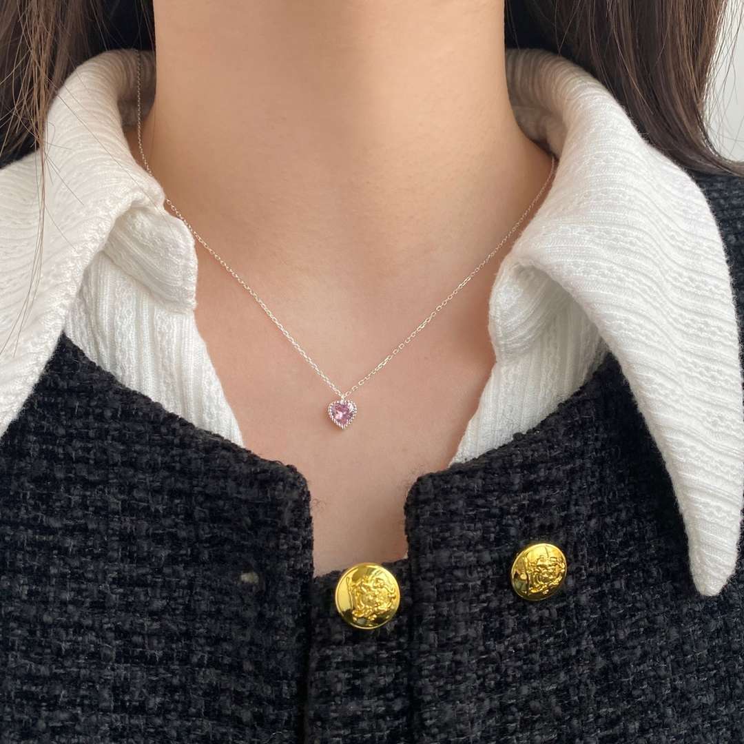 [Clover Jewelry]Ornate Heart Shape Necklace