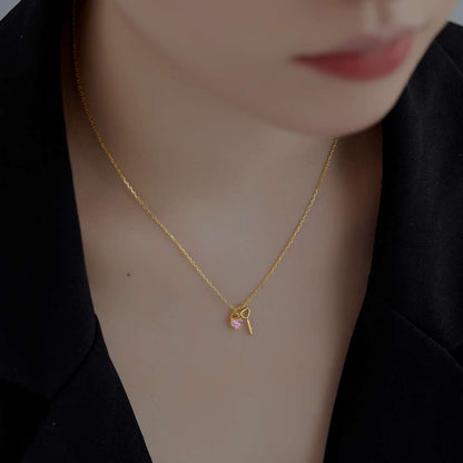 [Clover Jewelry]Unique Heart Shape Key Pendent Necklace