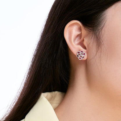 [Clover Jewelry]Exquisite Flower Shape Daily Earrings