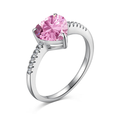 [Clover Jewelry]2.0 Carat Dazzling Lustrous Heart Cut Lover Ring