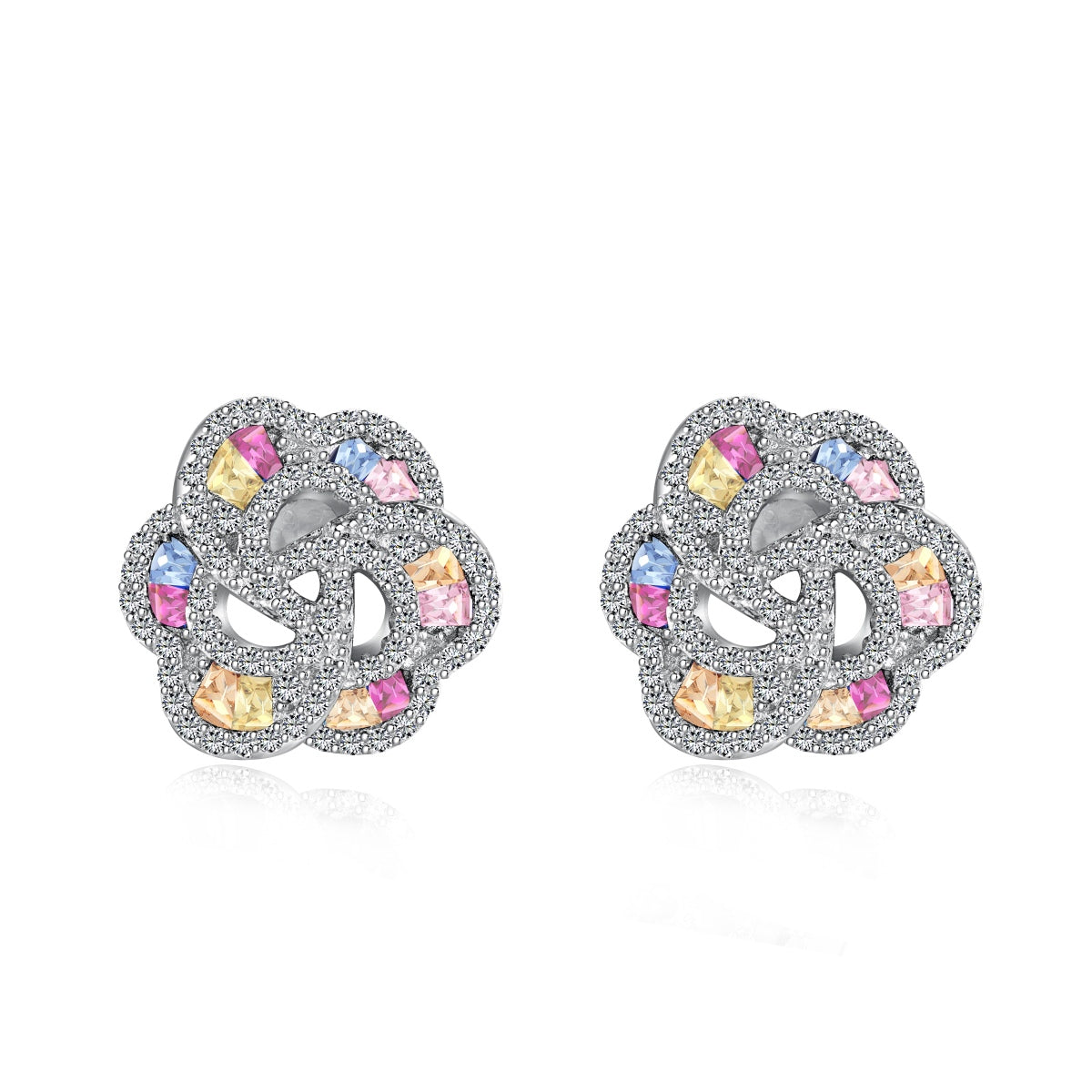 [Clover Jewelry]Exquisite Flower Shape Daily Earrings