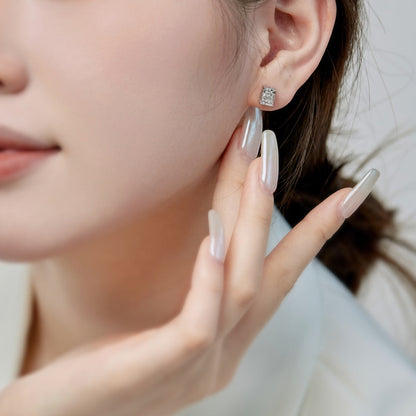 [Clover Jewelry]Radiant Luxurious Princess Cut Daily Earrings