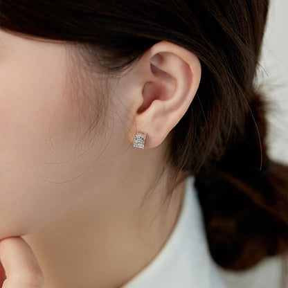 [Clover Jewelry]Radiant Luxurious Princess Cut Daily Earrings