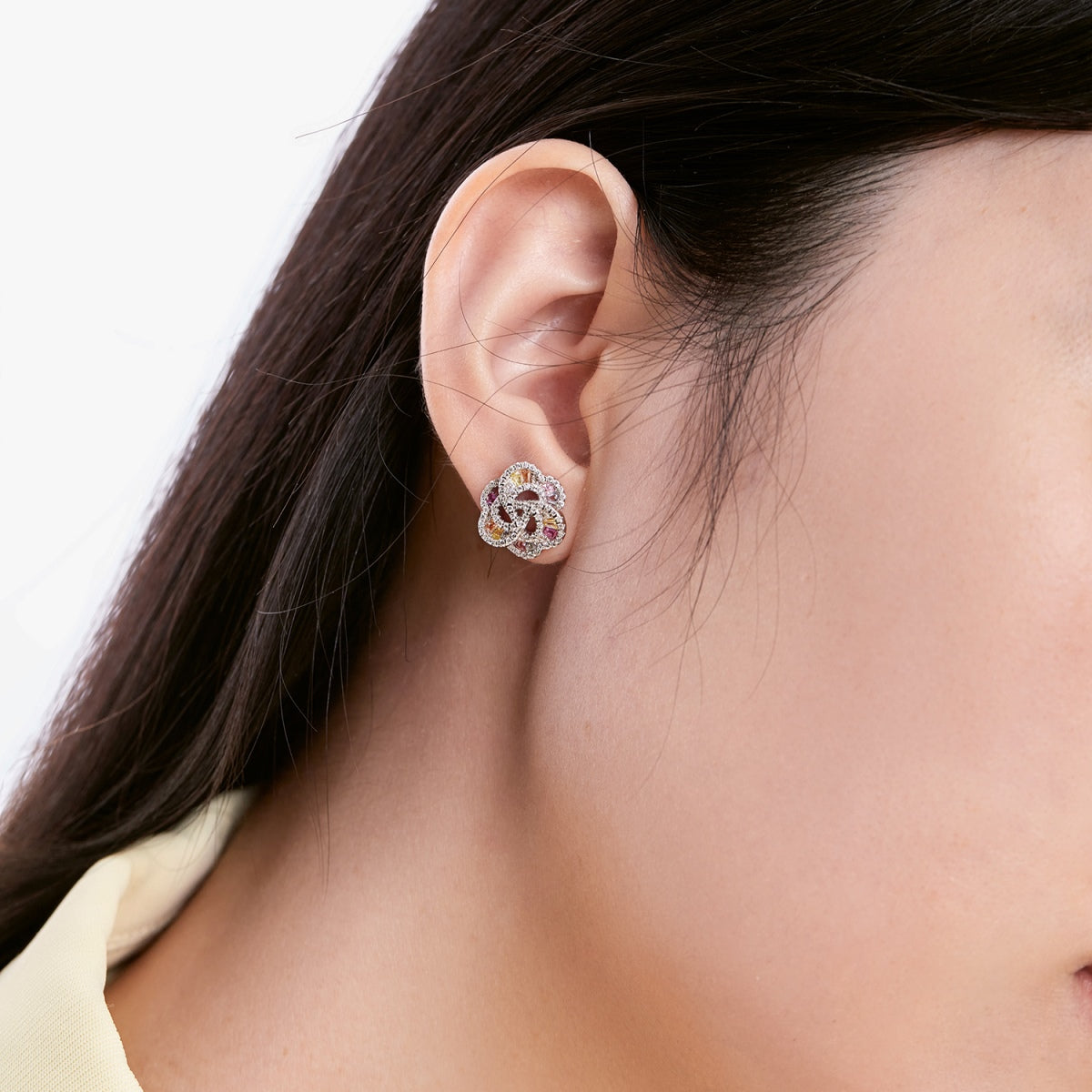 [Clover Jewelry]Exquisite Flower Shape Daily Earrings