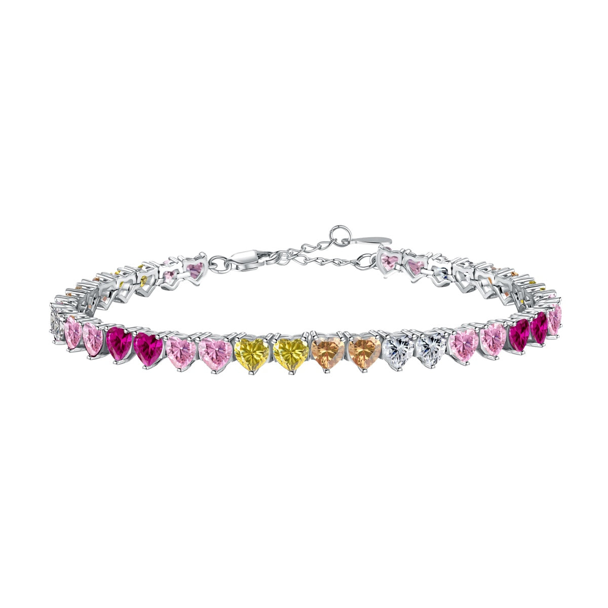 [Clover Jewelry]Luxurious Colorful Romantic Heart Shape Lover Bracelet